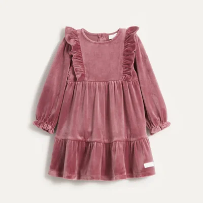 Baby Lilac/Red Velour Dress